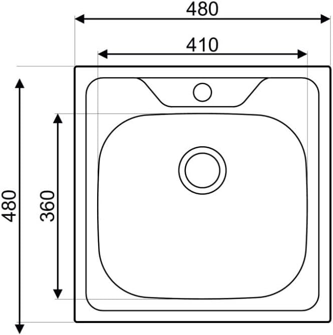 Edelstahlspüle – Robuste Einbauspüle inkl. Siphon-Set (48x48)