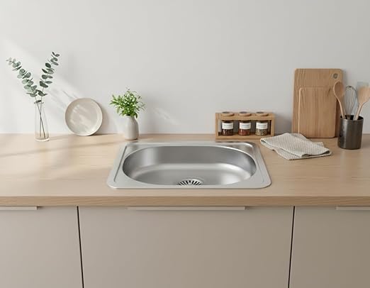 Edelstahlspüle – Robuste Einbauspüle inkl. Siphon-Set (50x40)