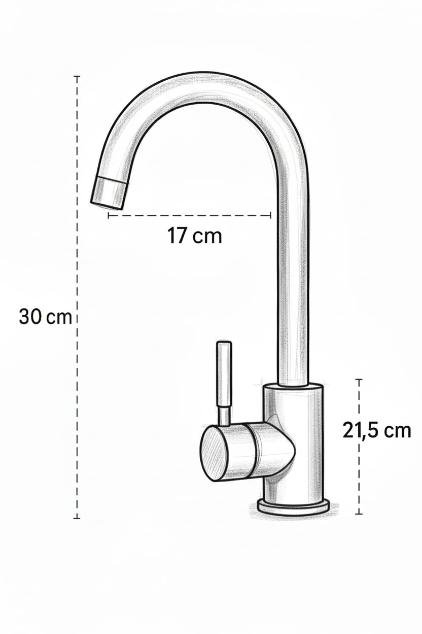 Küchenarmatur mit 360° Schwenkauslauf – Hochwertiger Wasserhahn aus Messing mit Zugbrause & Keramikkartusche