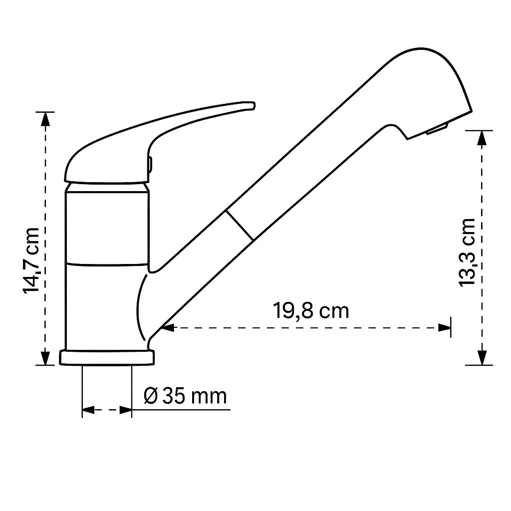 Granitspüle Element mit Abtropffläche 90x50 cm inkl. Armatur & Siphon-Set