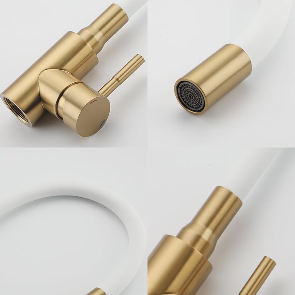 Küchenarmatur mit 360° Schwenkauslauf – Hochwertiger Wasserhahn aus Messing mit Zugbrause & Keramikkartusche