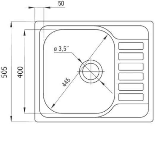 Edelstahlspüle – Robuste Einbauspüle inkl. Siphon-Set (60x50)
