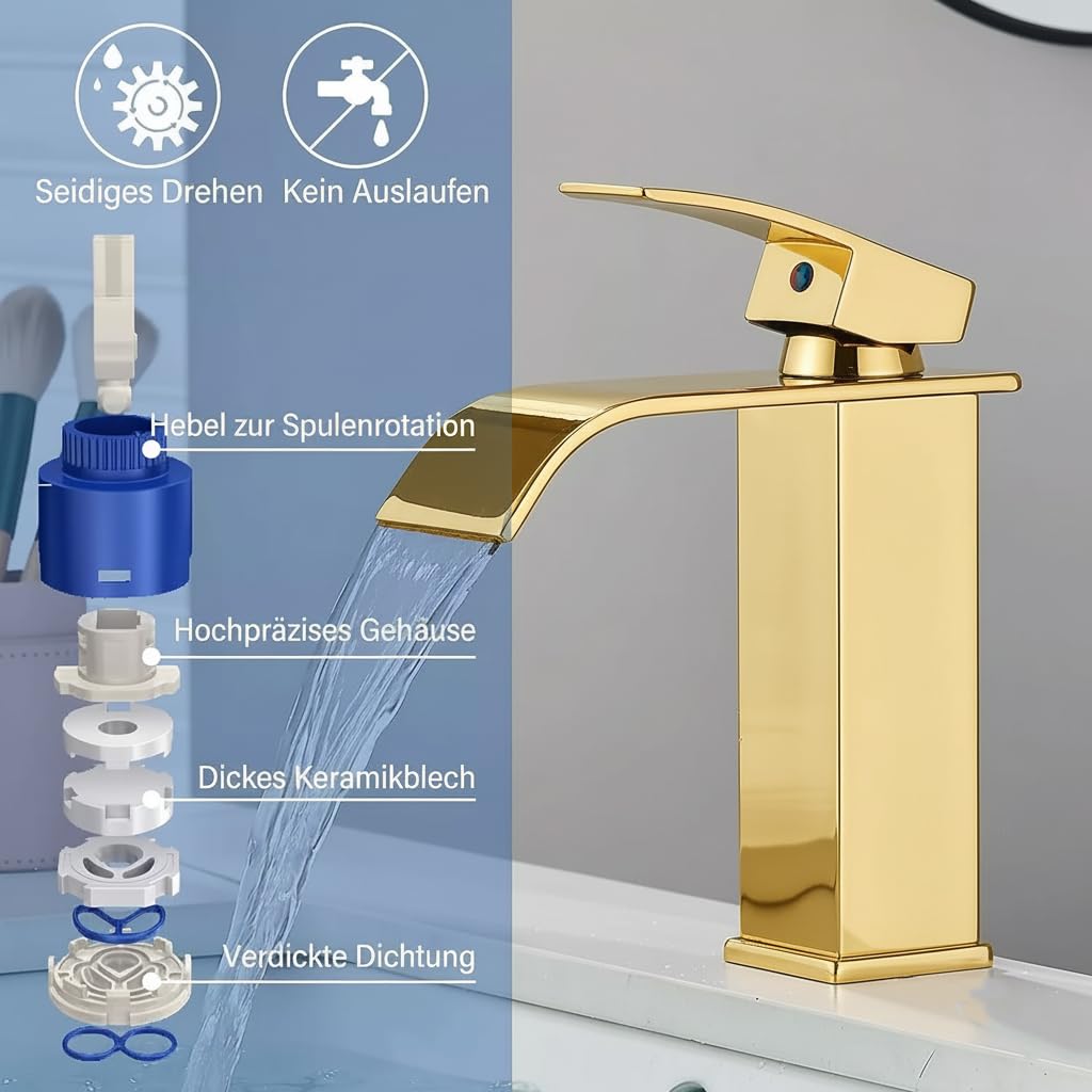 Küchenarmatur mit 360° Schwenkauslauf – Hochwertiger Wasserhahn aus Messing mit Zugbrause & Keramikkartusche