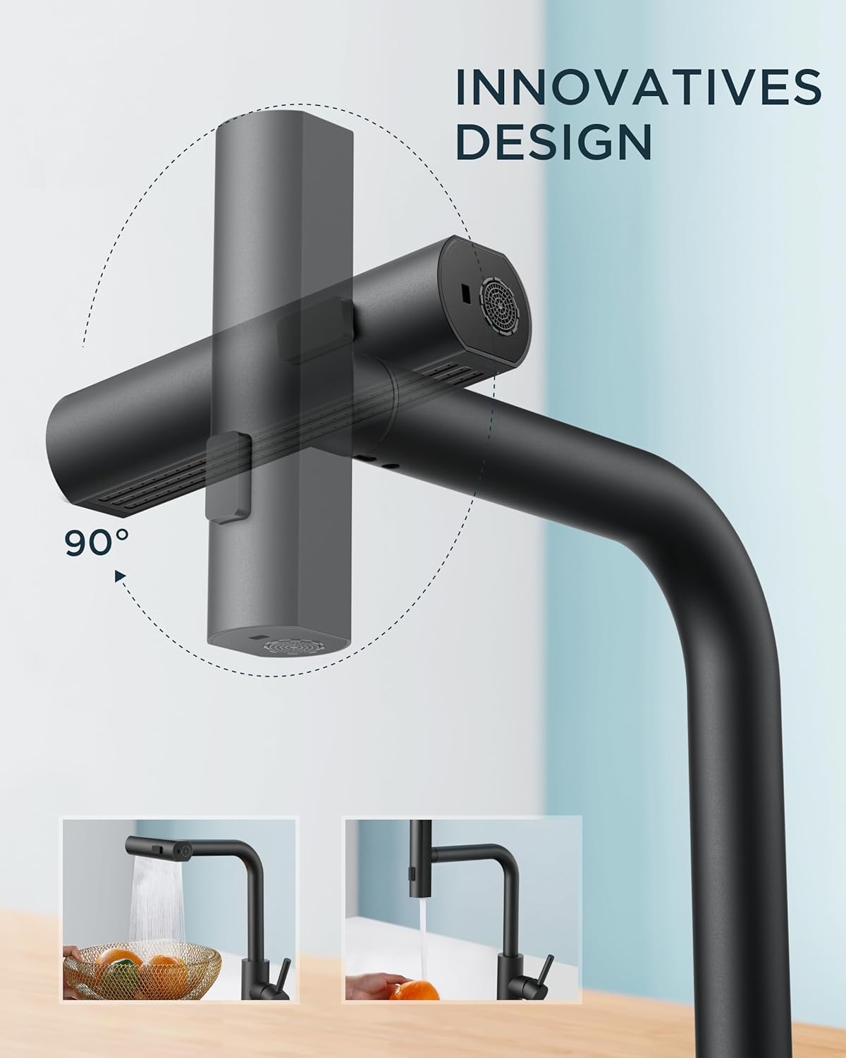 Granitspüle Element mit Abtropffläche 90x50 cm inkl. Armatur & Siphon-Set
