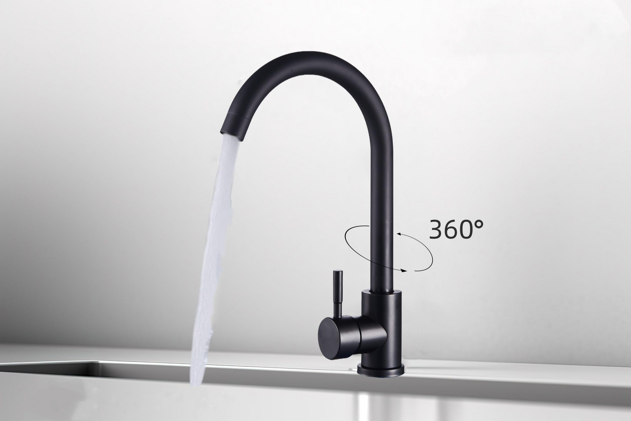 Küchenarmatur mit 360° Schwenkauslauf – Hochwertiger Wasserhahn aus Messing mit Zugbrause & Keramikkartusche