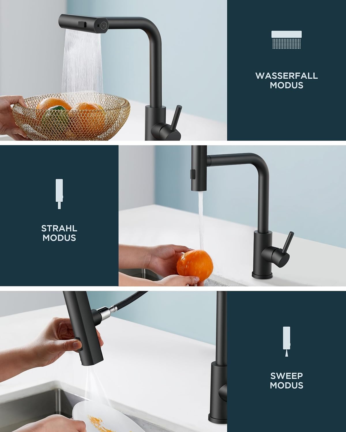 Granitspüle Element mit Abtropffläche 90x50 cm inkl. Armatur & Siphon-Set