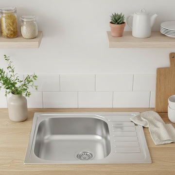 Edelstahlspüle – Robuste Einbauspüle inkl. Siphon-Set (60x50)