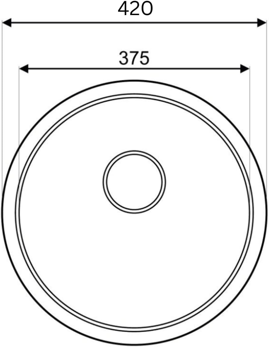 Edelstahlspüle –  Einbauspüle inkl. Siphon-Set Rund (Ohne Armatur, 42)