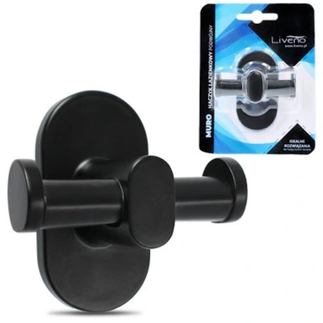 Muro Handtuchhalter Schwarz doppelseitig