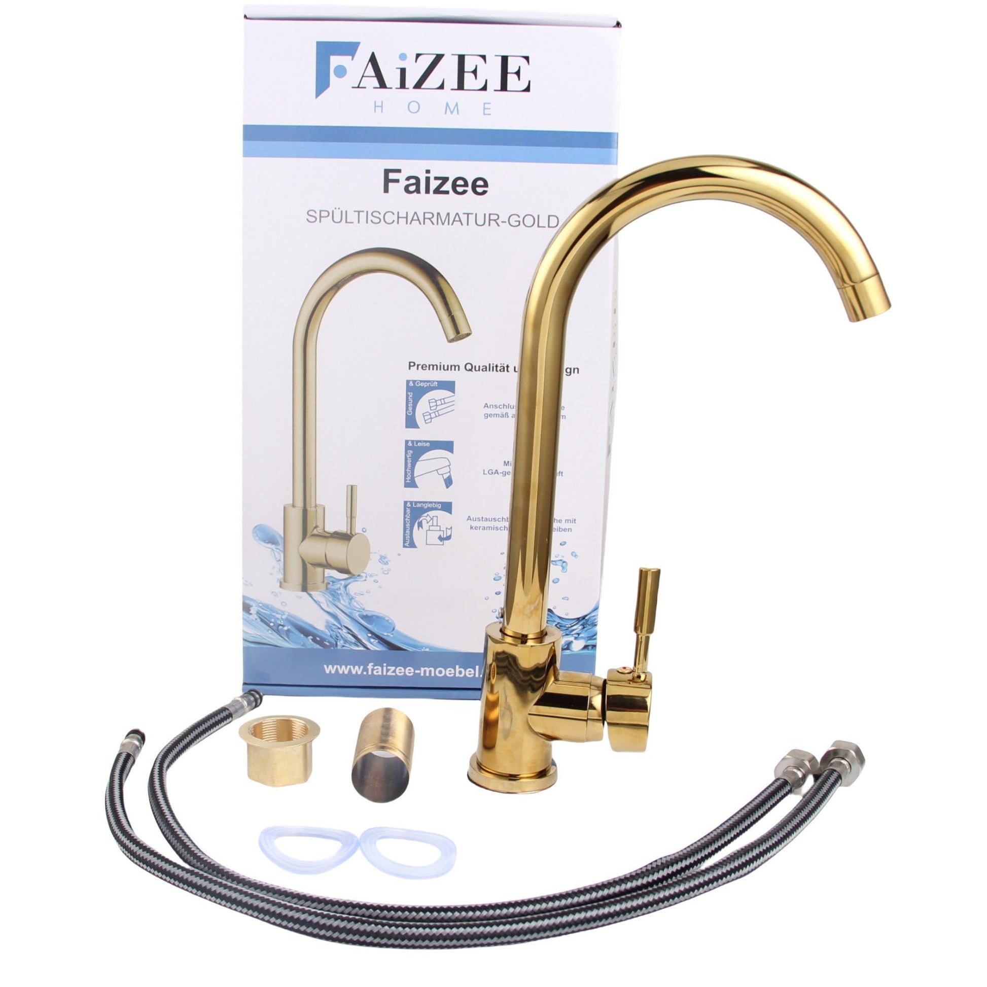 Küchenarmatur Genial – Hochwertige Spültischarmatur aus Messing inkl. Montageset_gold