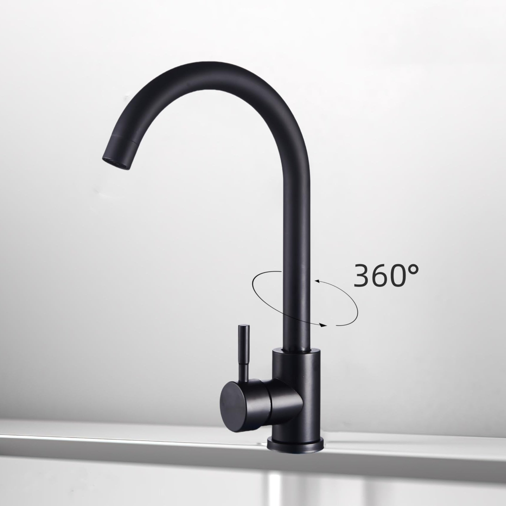 Küchenarmatur Genial – Hochwertige Spültischarmatur aus Messing inkl. Montageset_schwarz
