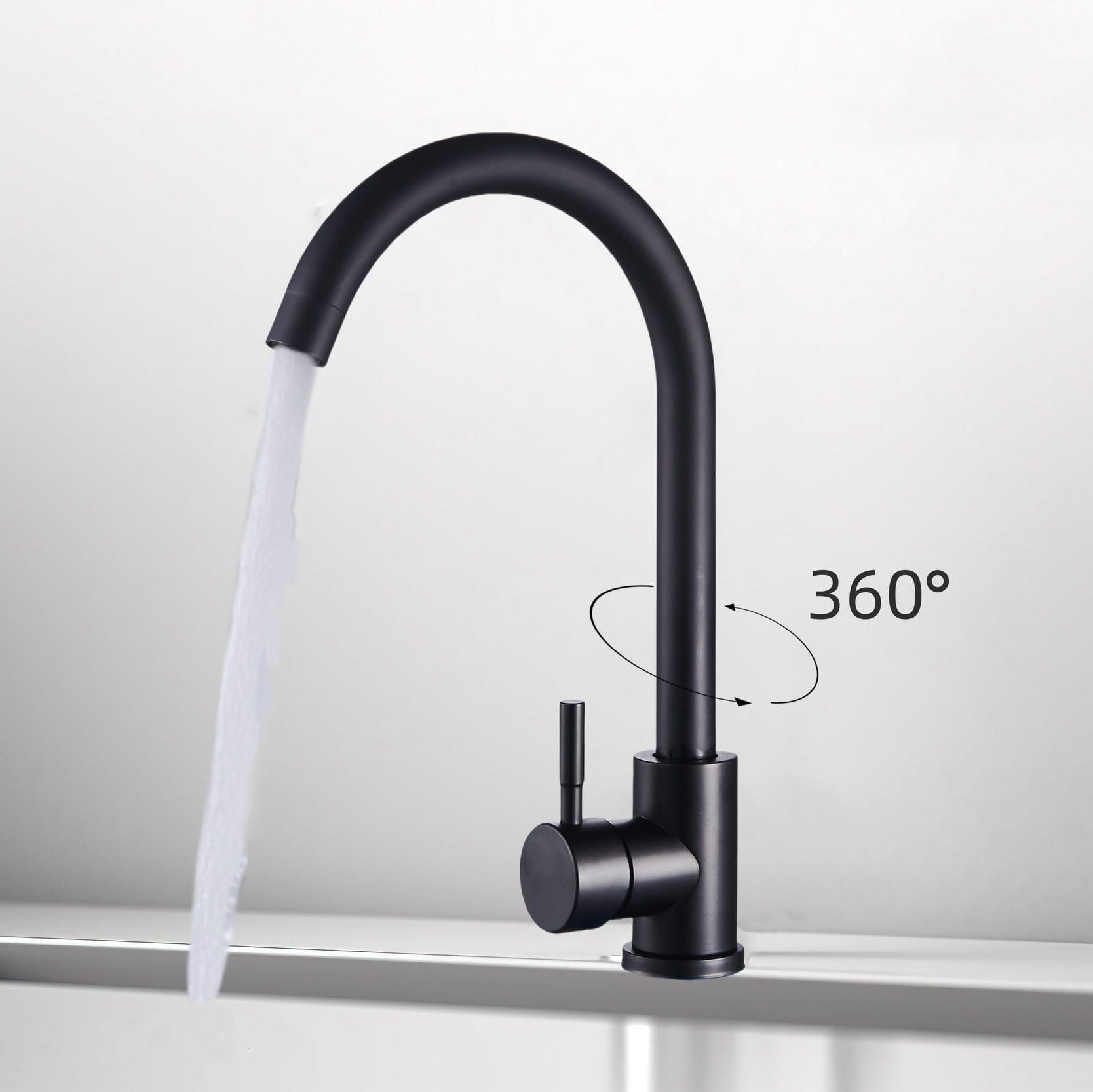 Küchenarmatur Genial – Hochwertige Spültischarmatur aus Messing inkl. Montageset_schwarz